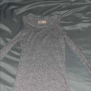 Hollister Grey Off The Shoulder Long Sleeve